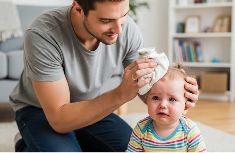 Pai cuda de bebe que caiu